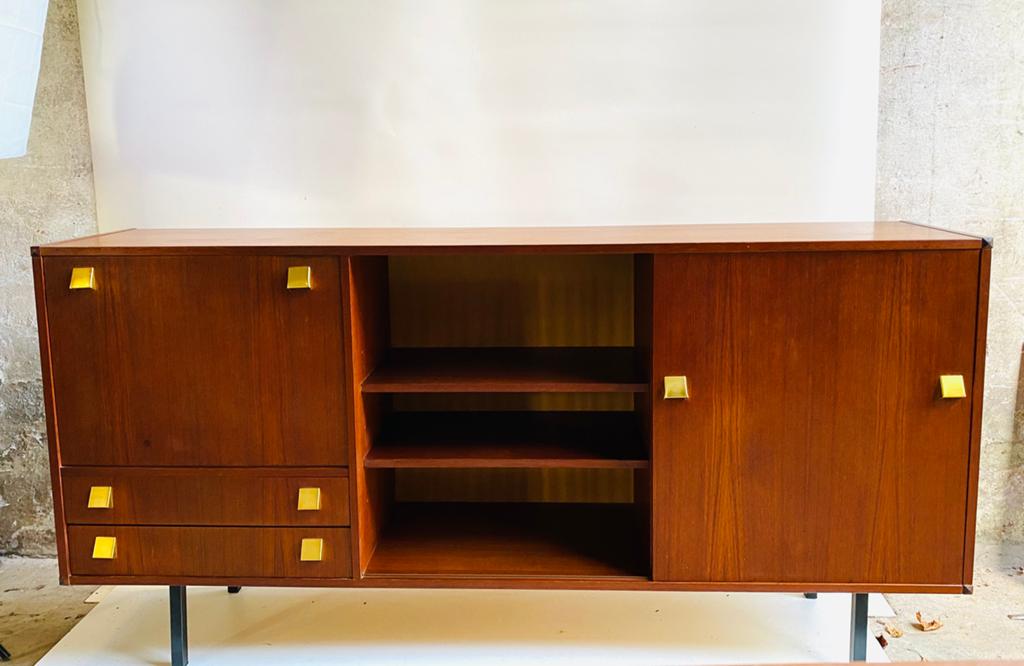 Teak low board kast Mid Century, Ophalen, Gebruikt, Onbekend, Onbekend