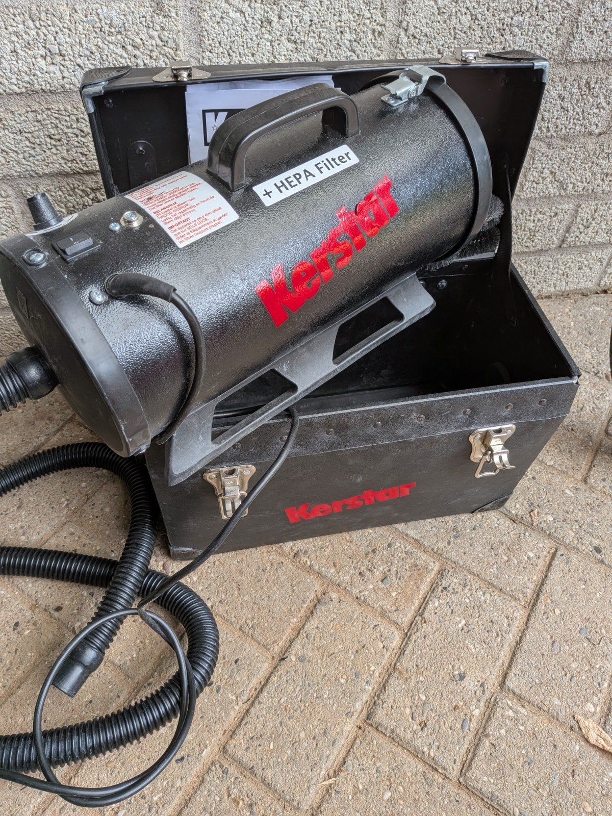 Kerstar PCV 2 Hepa Industriële Stofzuiger met Accessoires, Stofzak, Gebruikt, Ophalen of Verzenden, Industriële stofzuiger