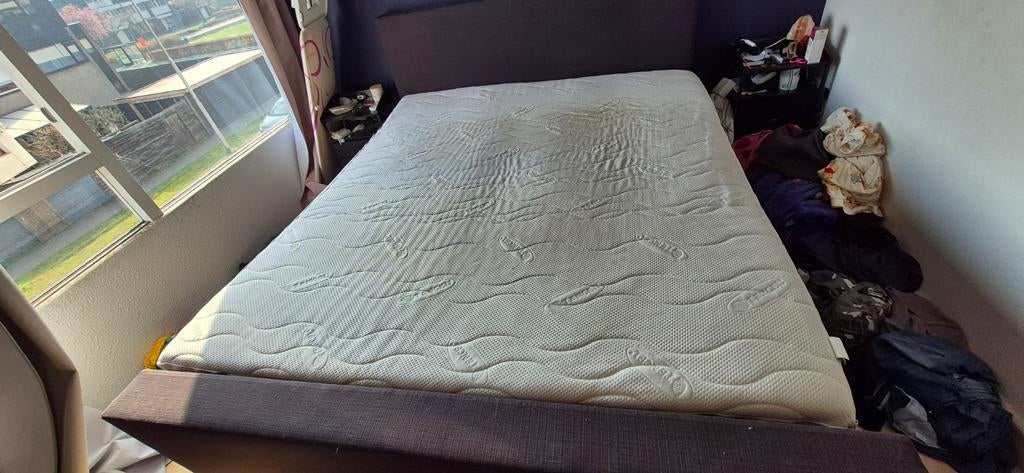 Boxspring 180x200 met topper, Ophalen, Gebruikt, Tweepersoons, 180 cm