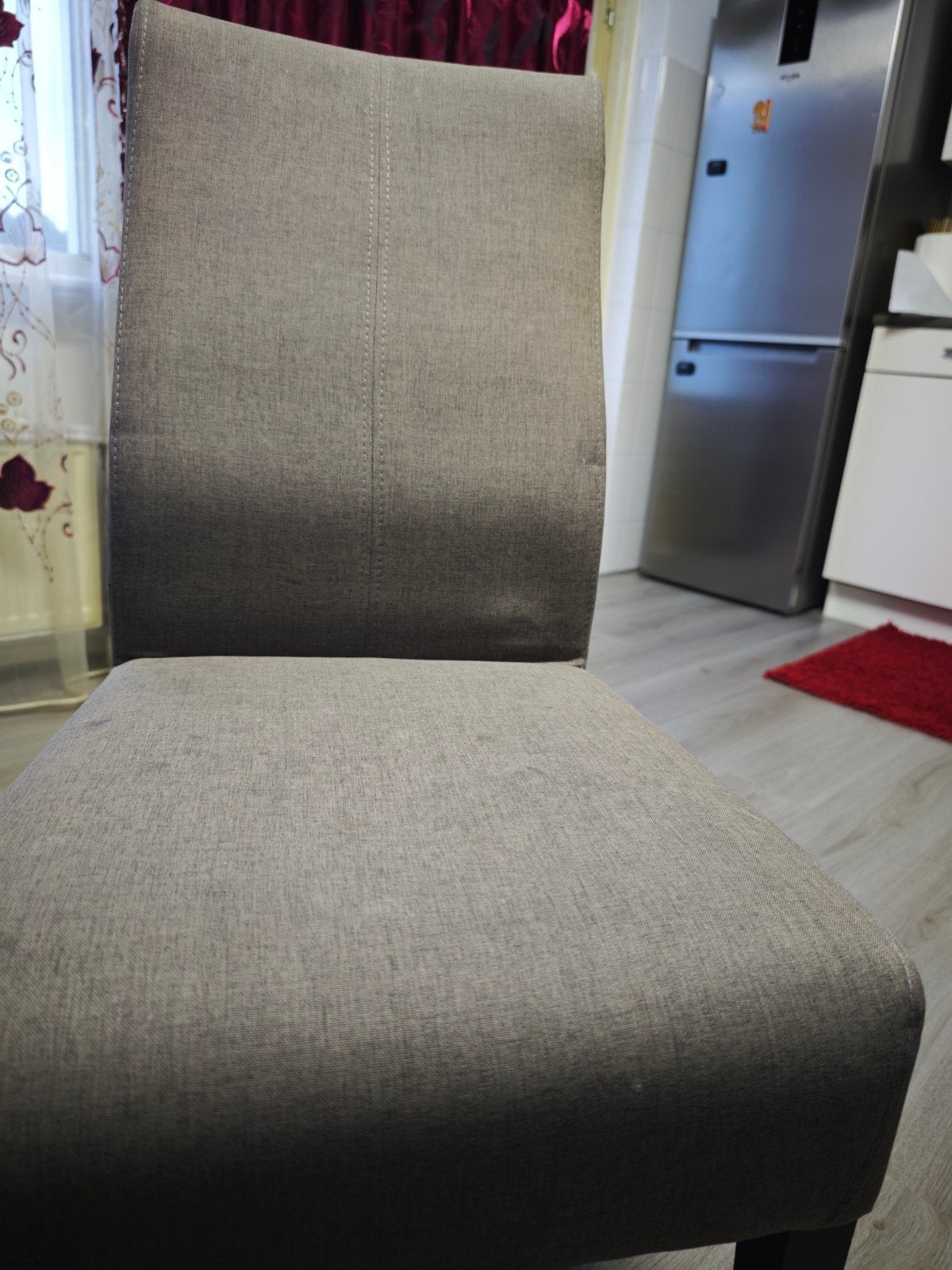 6 Comfortabele grijzen eetkamerstoelen, Huis en Inrichting, Gebruikt, Ophalen of Verzenden, Vijf, Zes of meer stoelen, Modern