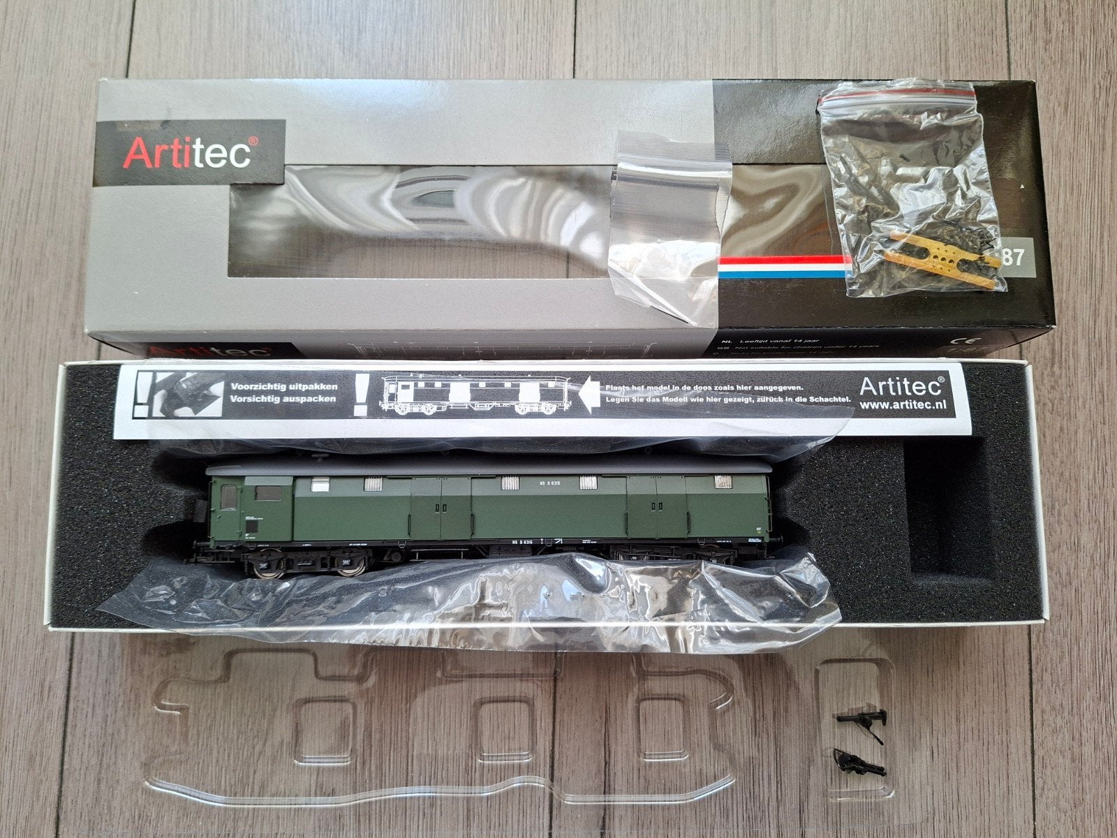 Artitec 20.242.04 NS D 6315 standgroen, Hobby en Vrije tijd, Overige merken, Gebruikt, Gelijkstroom, Wagon