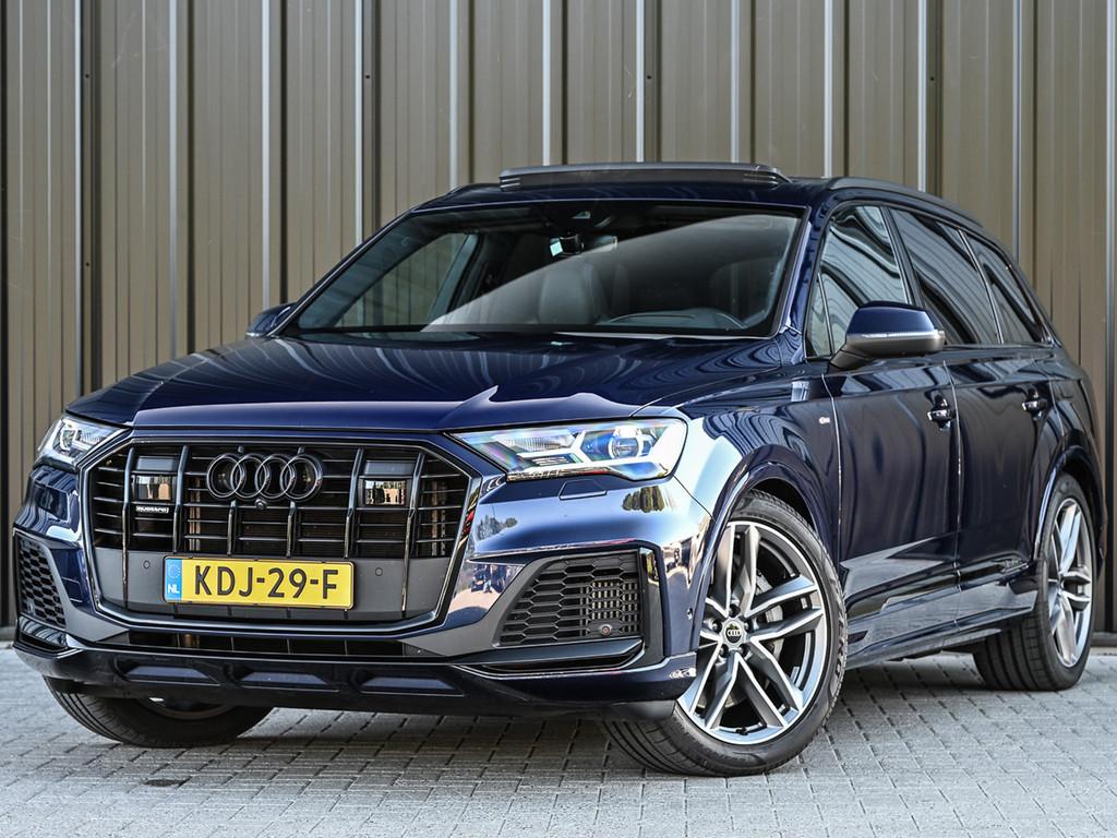 Audi Q7 55 TFSI e quattro Pro Line S | S-Seats | Soh 99.6% |, Gebruikt, Zwart, 2995 cc, Blauw