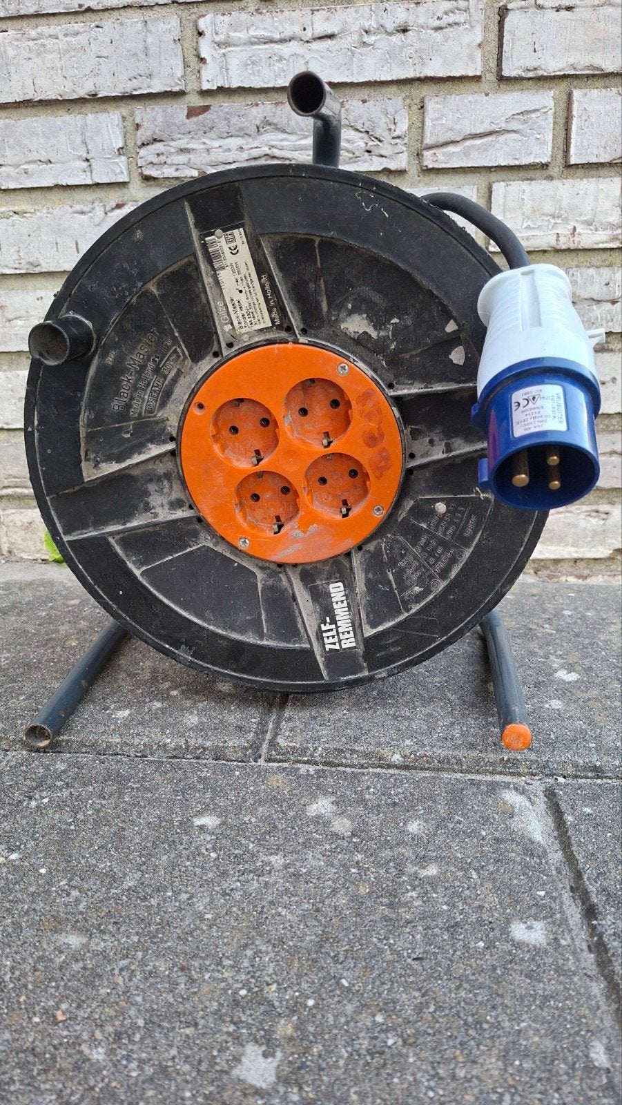 Camping kabelhaspel 36 meter met CEE stekker, Ophalen of Verzenden, Gebruikt