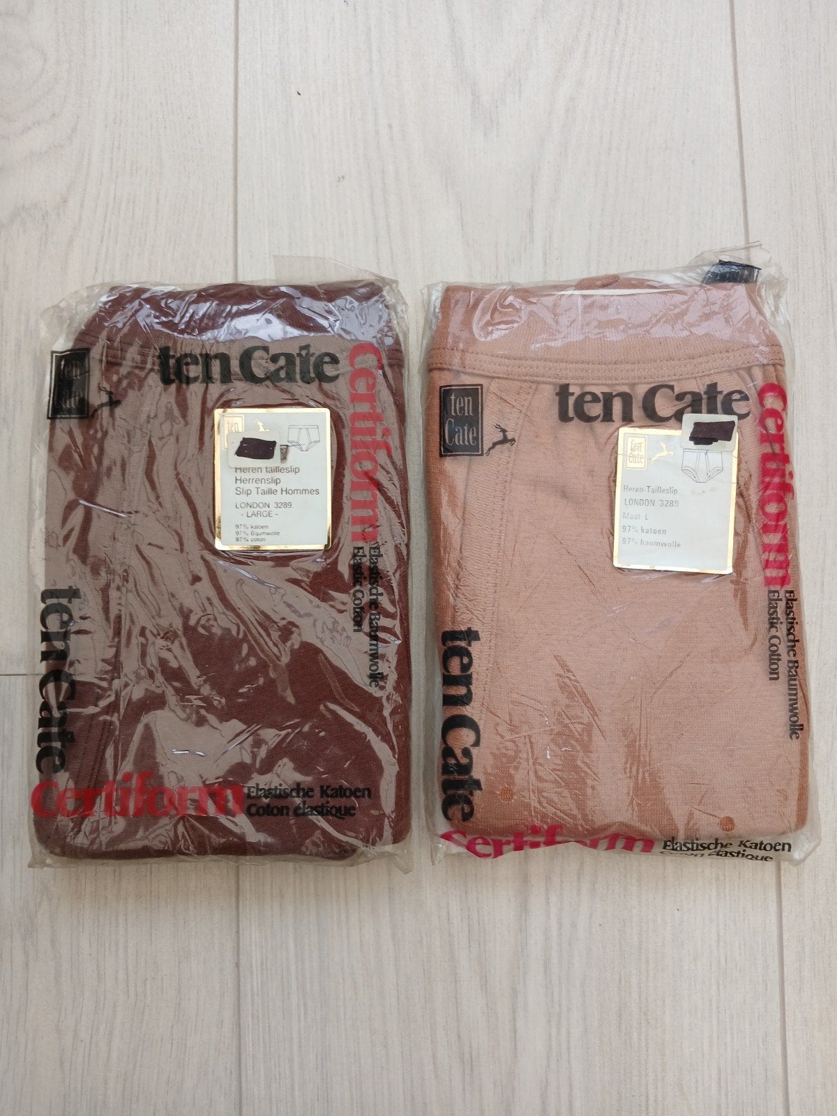 Ten Cate 2 nieuwe bruine heren slips maat L, Kleding | Heren, Ophalen of Verzenden, Bruin, Ten Cate, Slip