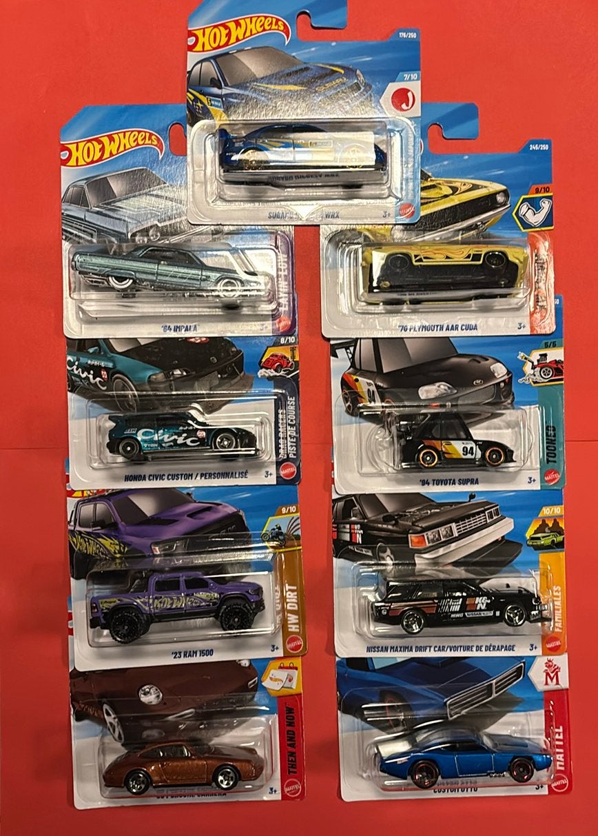Aangepast! Hot Wheels Set van 9 | regular non STH versies, Verzenden, Nieuw