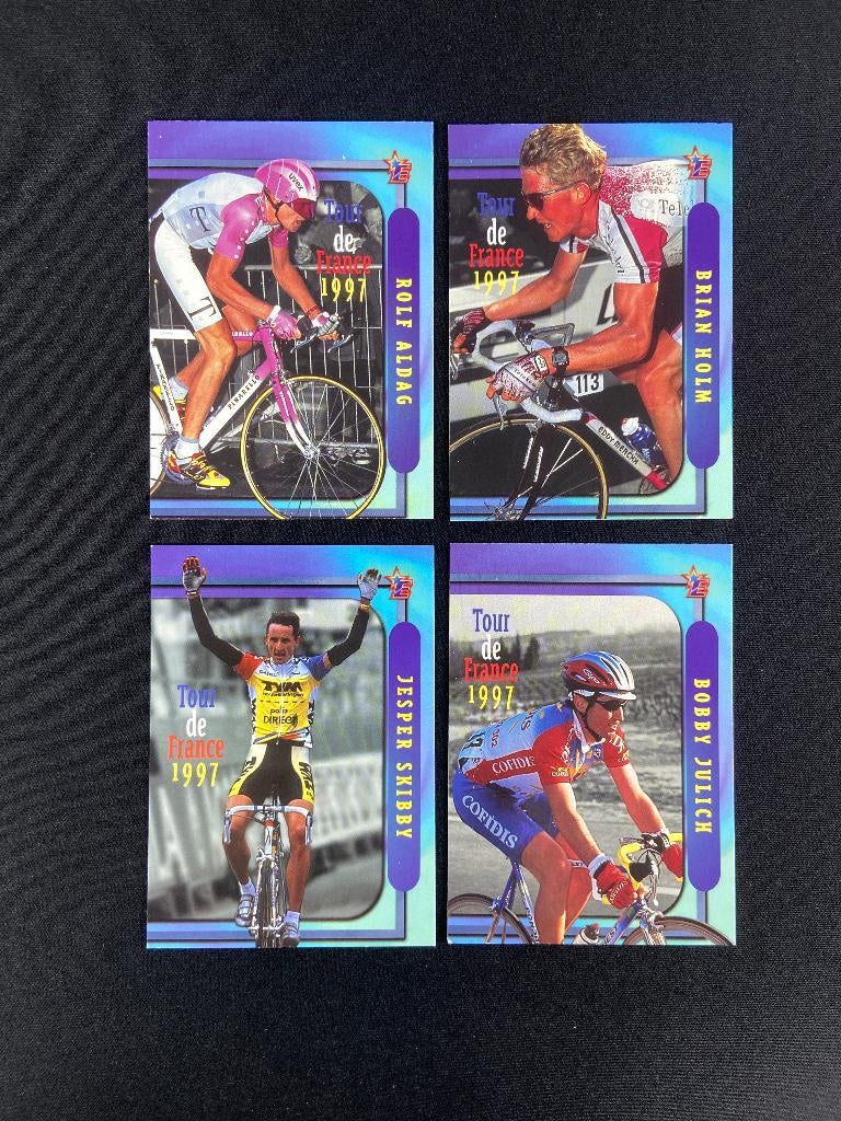 Lot 4x Vintage Wielerkaarten Tour de France 1997 Holm Aldag, Verzenden, Gebruikt, Overige sporten, Poster, Plaatje of Sticker