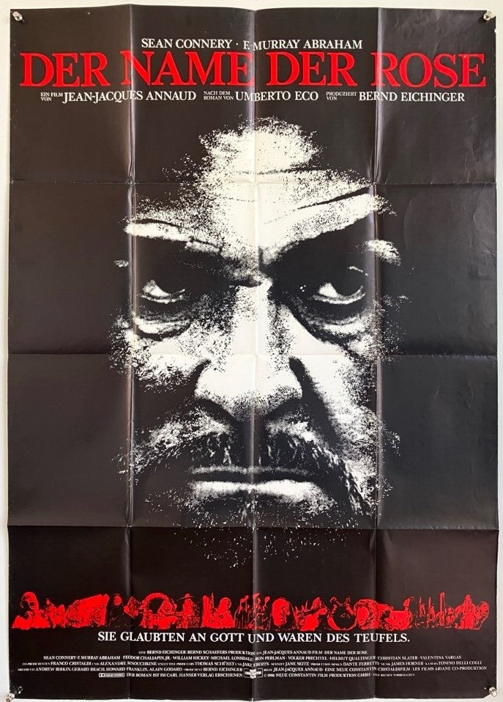 The Name of the Rose (1986) - Connery - Originele filmposter, Ophalen of Verzenden, Gebruikt, A1 t/m A3, Film en Tv
