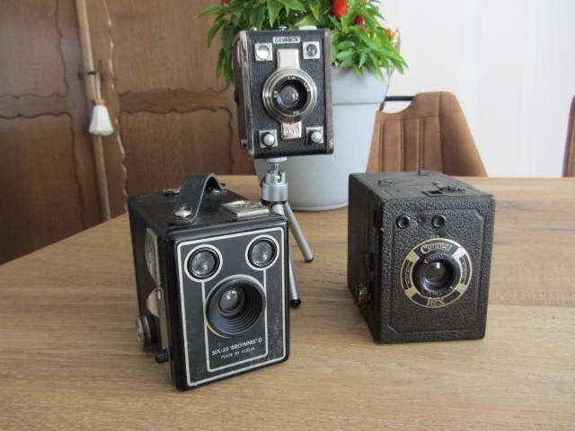 oude box camera's, Ophalen of Verzenden, Gebruikt, Compact, Overige Merken