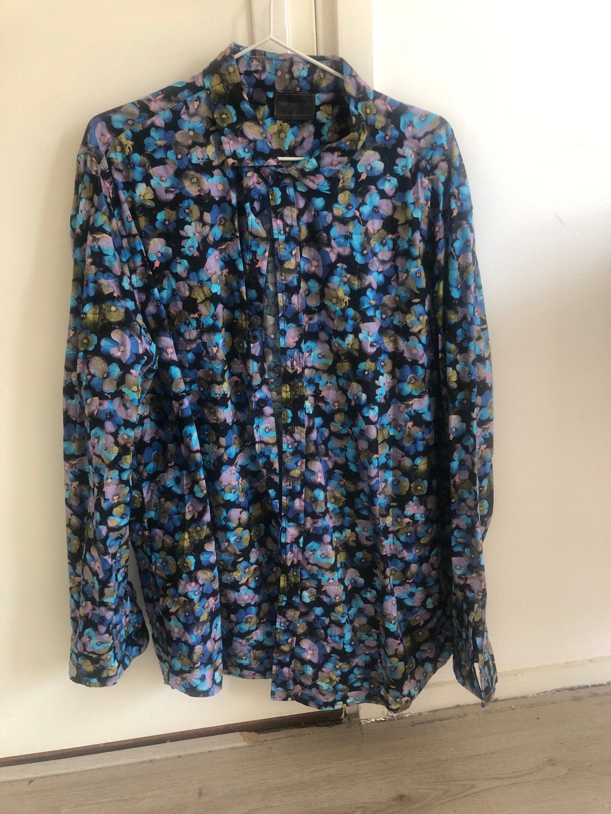 BPC Selection Herenoverhemd met bloemenprint - Maat 43/44 (X, Ophalen, Zo goed als nieuw, Meerkleurig, Halswijdte 43/44 (XL)