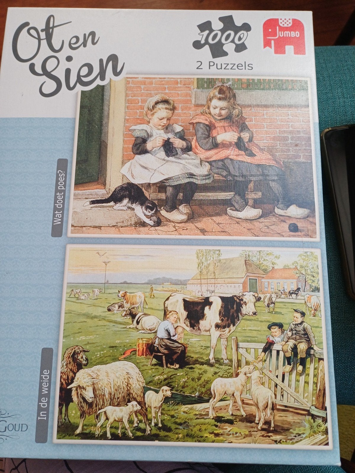 2 puzzels Ot en Sien 1000 stukjes, Ophalen, 500 t/m 1500 stukjes, Zo goed als nieuw