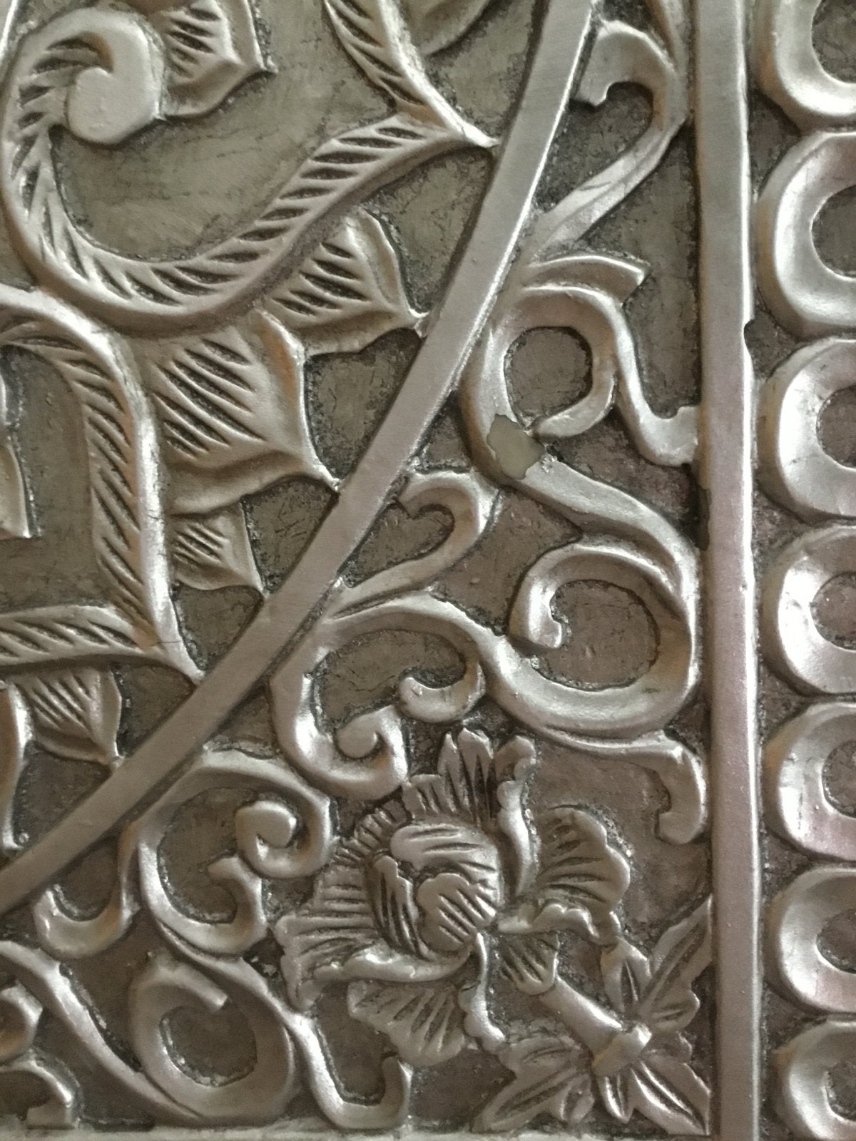 Prachtig Zilverkleurig Wandpaneel - 3 Delen, Ophalen, Oosters, Zilver, 100 cm