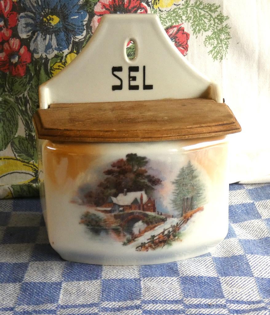 zoutpot porselein/ zoutbak/ keukenpot SEL, Antiek en Kunst, Ophalen of Verzenden