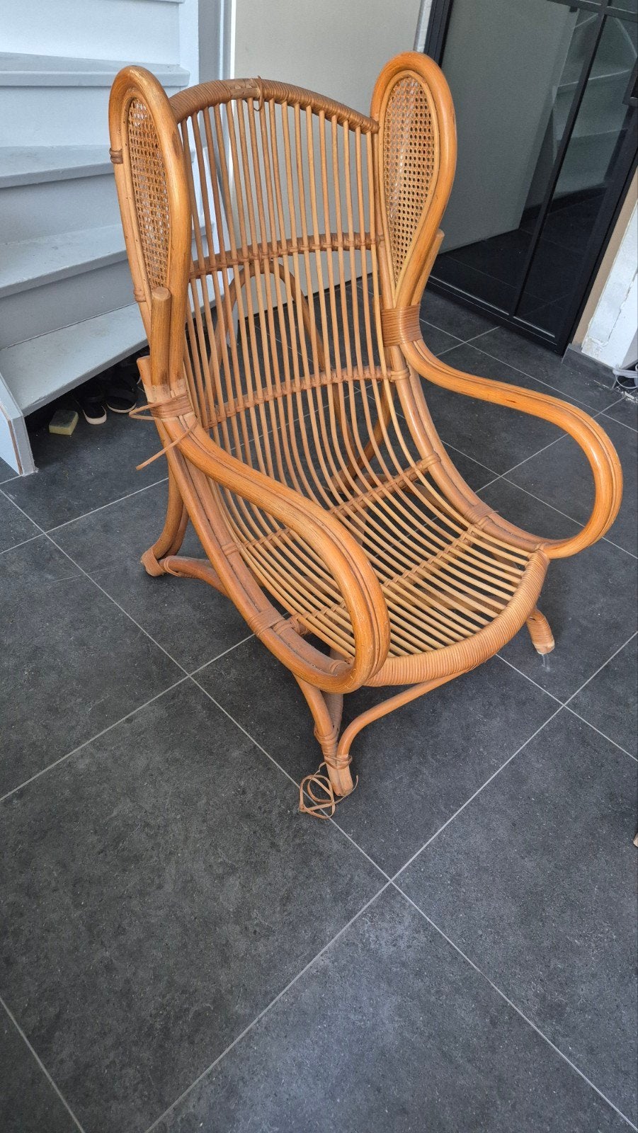 Gebruikte rotan stoel, Ophalen, Gebruikt, Bruin, Vintage