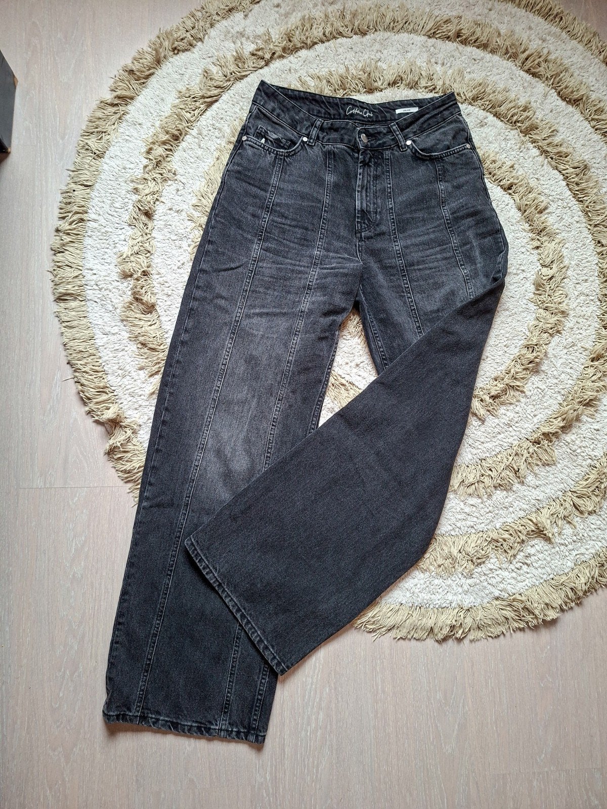 Zwart/grijze Cotton Club jeans - Maat M, Maat 38/40 (M), Zwart, Ophalen of Verzenden, Zo goed als nieuw