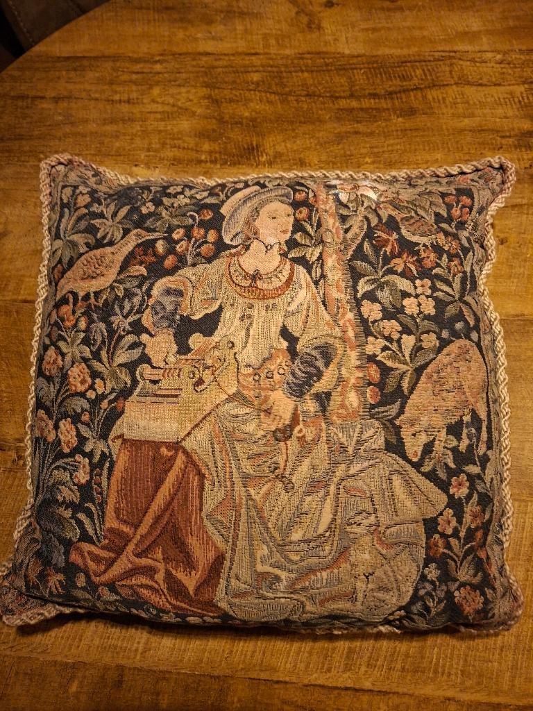 Tapijt kussen., Antiek en Kunst, Curiosa en Brocante, Ophalen