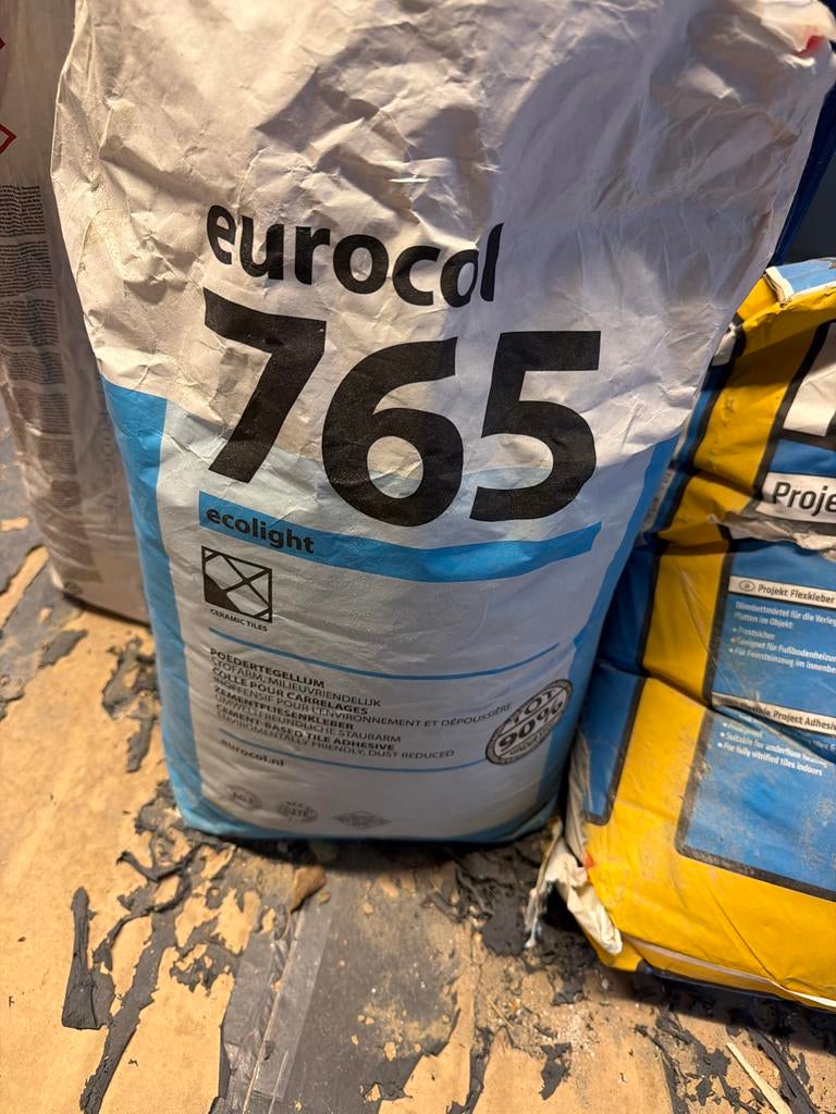 Eurocol 765 Ecolight poedertegellijm - Nieuw, Doe-het-zelf en Verbouw, Tegels, Ophalen, Overige materialen, Overige typen, Nieuw