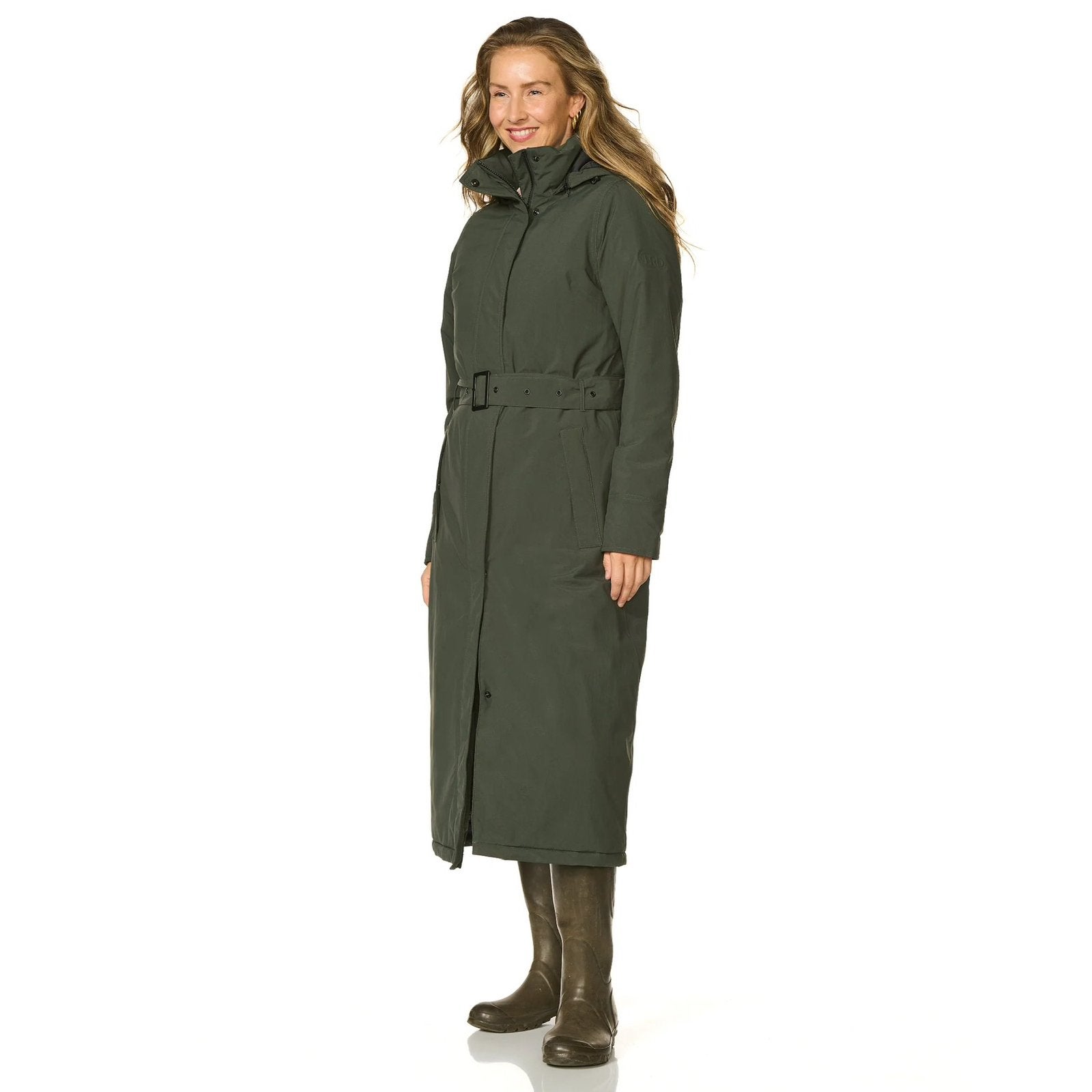 Happy rainy day Lange groene winter-regenjas Maat XL, Ophalen of Verzenden, Zo goed als nieuw, Maat 42/44 (L), Groen