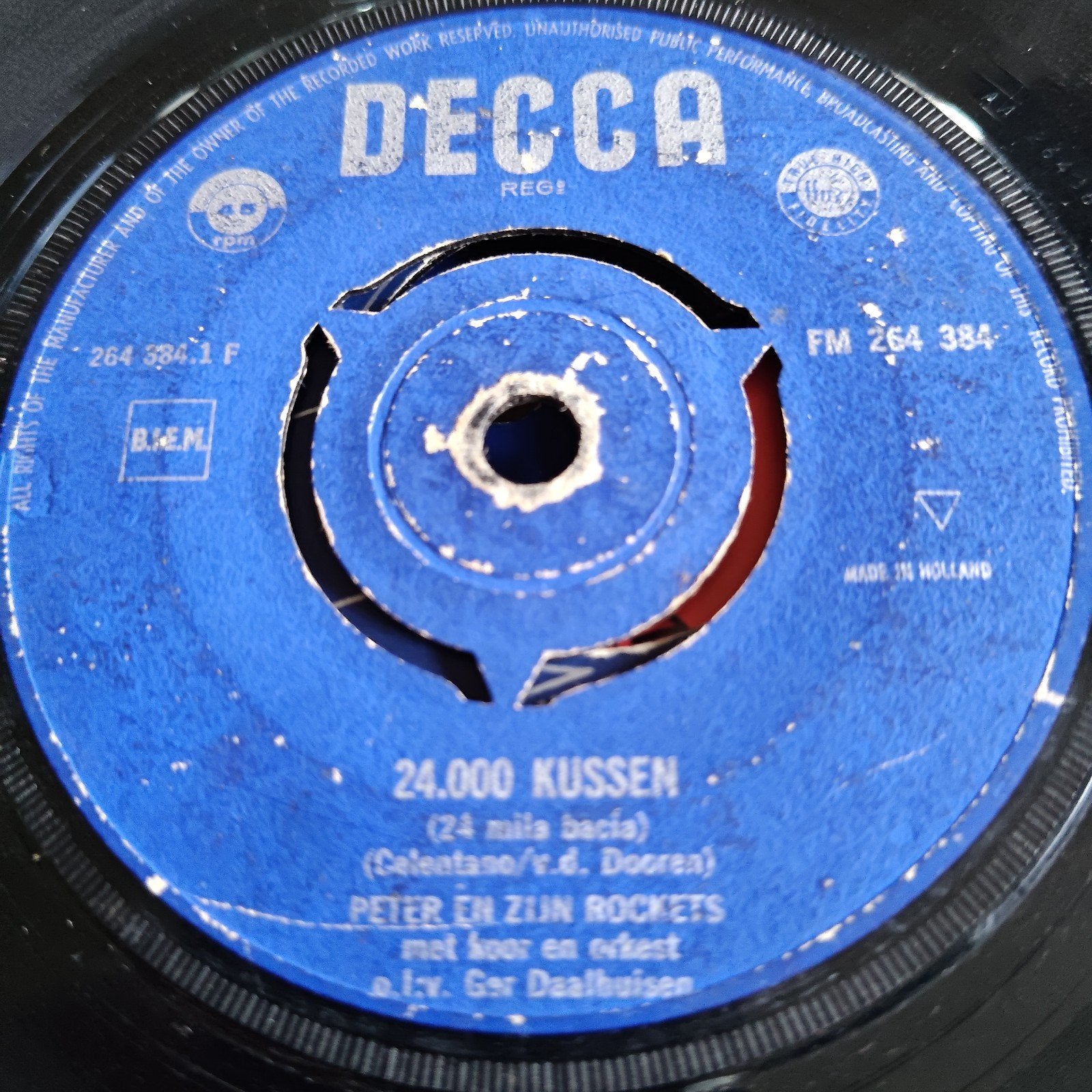 Peter en zijn Rockets - 24.000 Kussen(Vinyl Single), Cd's en Dvd's, Vinyl Singles, Gebruikt, Nederlandstalig, EP, 7 inch, Ophalen of Verzenden