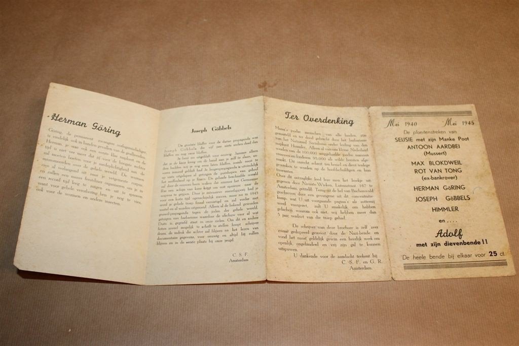 Mei 1940-Mei 1945 — Satirisch WOII Pamflet 1945, Boeken, Oorlog en Militair, Ophalen of Verzenden, Tweede Wereldoorlog, Gelezen