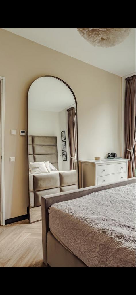 Grote Arch Spiegel met Getint Glas - Stijlvol & Modern, 200 cm of meer, Ophalen of Verzenden, Zo goed als nieuw, 75 tot 100 cm