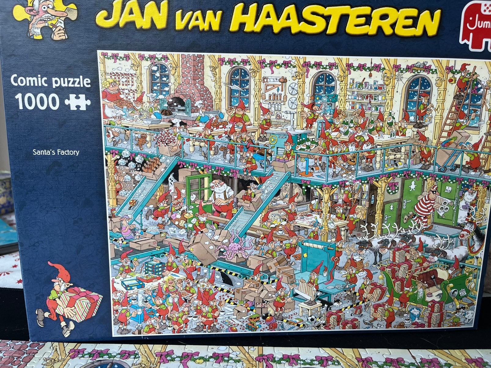 Jan van Haasteren puzzel santa’s factory, Ophalen of Verzenden, 500 t/m 1500 stukjes, Zo goed als nieuw
