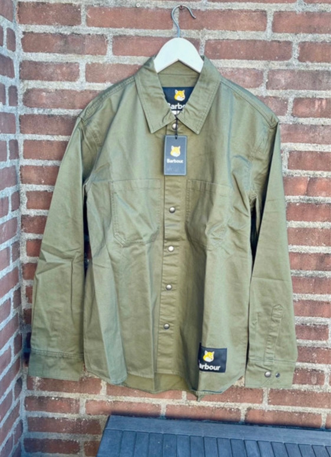 Barbour Maison Kitsune overshirt L army military jacket new, Verzenden, Nieuw, Maat 52/54 (L), Groen