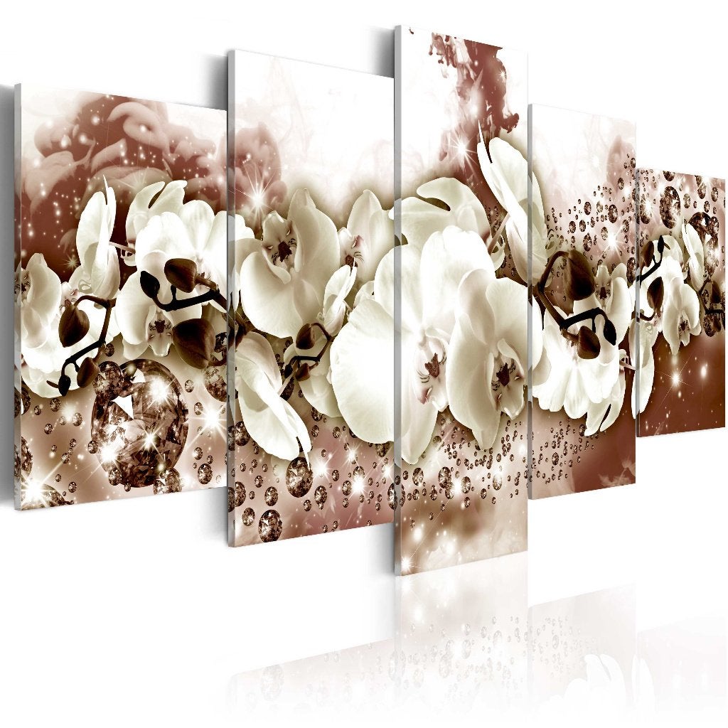 841 Orchidee XXL 5 Luik Canvas Schilderij 200x100cm 2maten, Ophalen of Verzenden, Bloemen