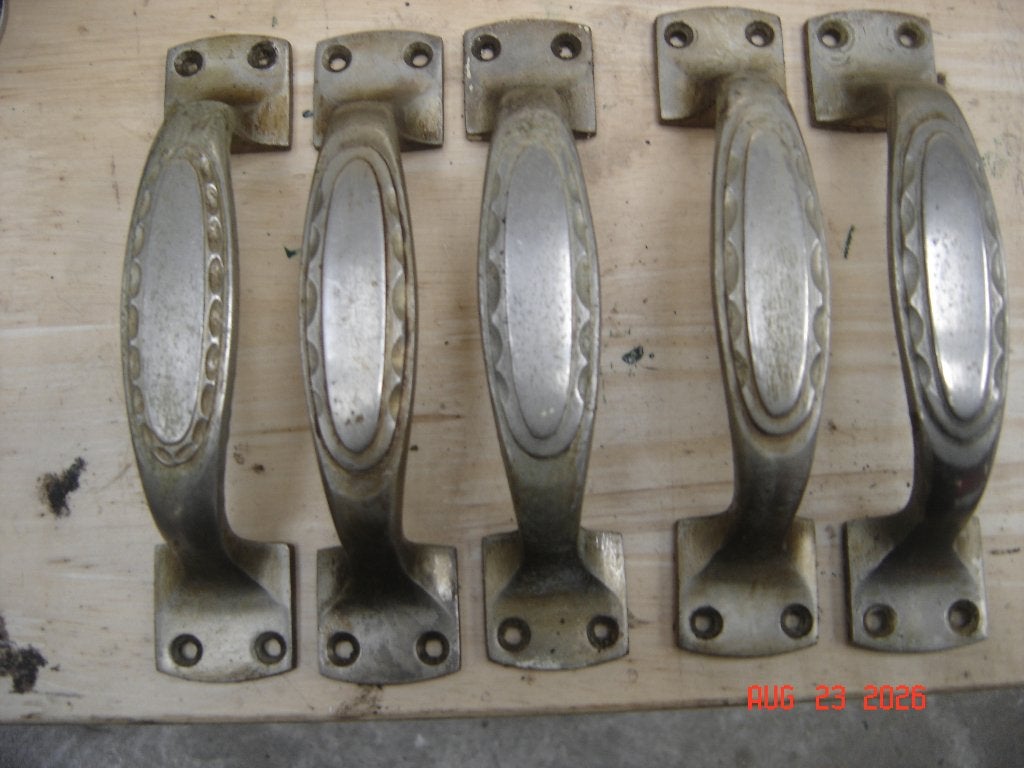 Oude Handgrepen messing vernikkeld, Ophalen of Verzenden, Gebruikt, Koper of Messing, Klink of Kruk