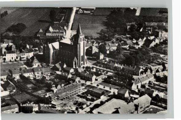 Wouw Luchtfoto, Ophalen of Verzenden, 1940 tot 1960, Ongelopen, Noord-Brabant