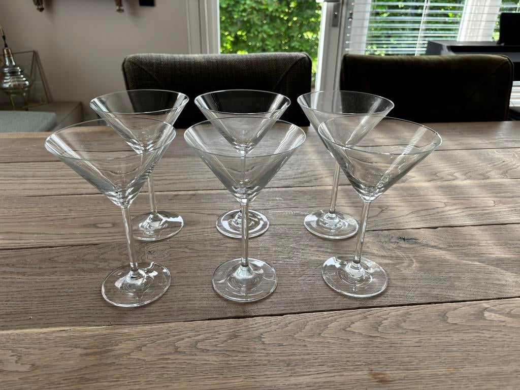 Set van 6 martini glazen, Verzamelen, Glas en Borrelglaasjes, Ophalen of Verzenden, Gebruikt, Overige typen