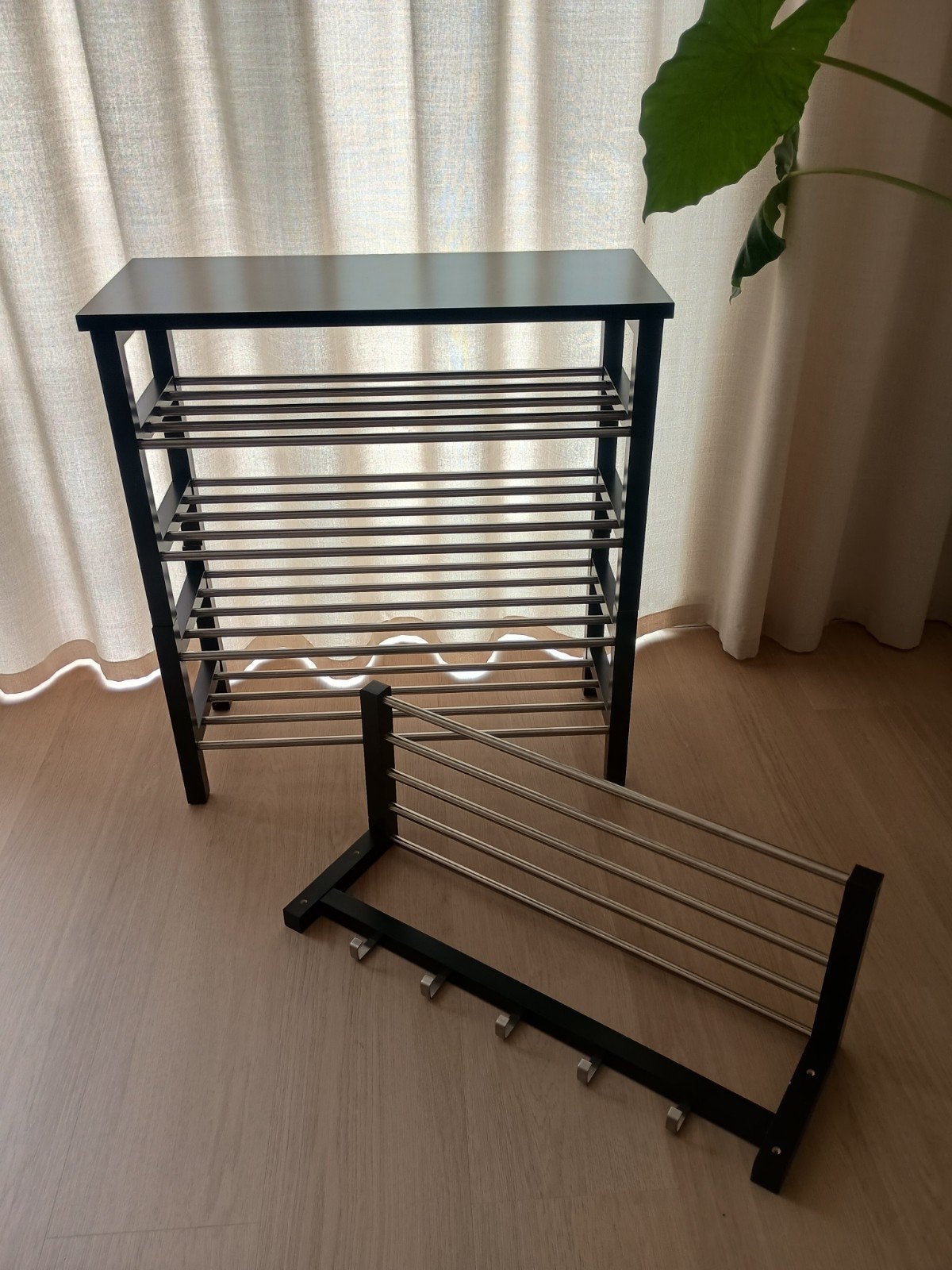 IKEA TJUSIG schoenenrek (dubbel) en kapstok, Ophalen