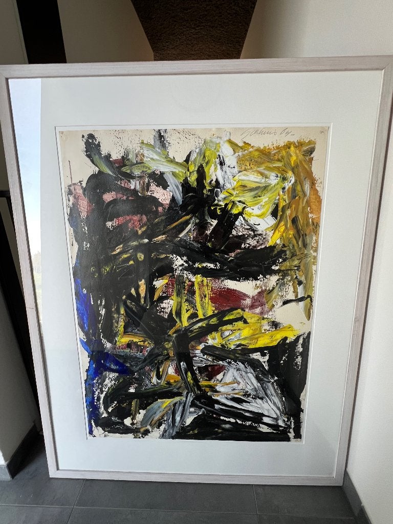 Jan Sierhuis, Ophalen, Abstract, Papier/karton, Achter glas