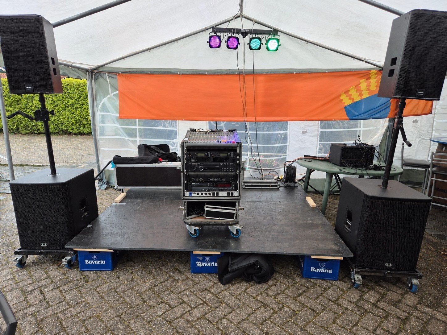 Complete geluidsinstallatie met Dynacord, QSC, Sennheiser, Ophalen of Verzenden, Gebruikt