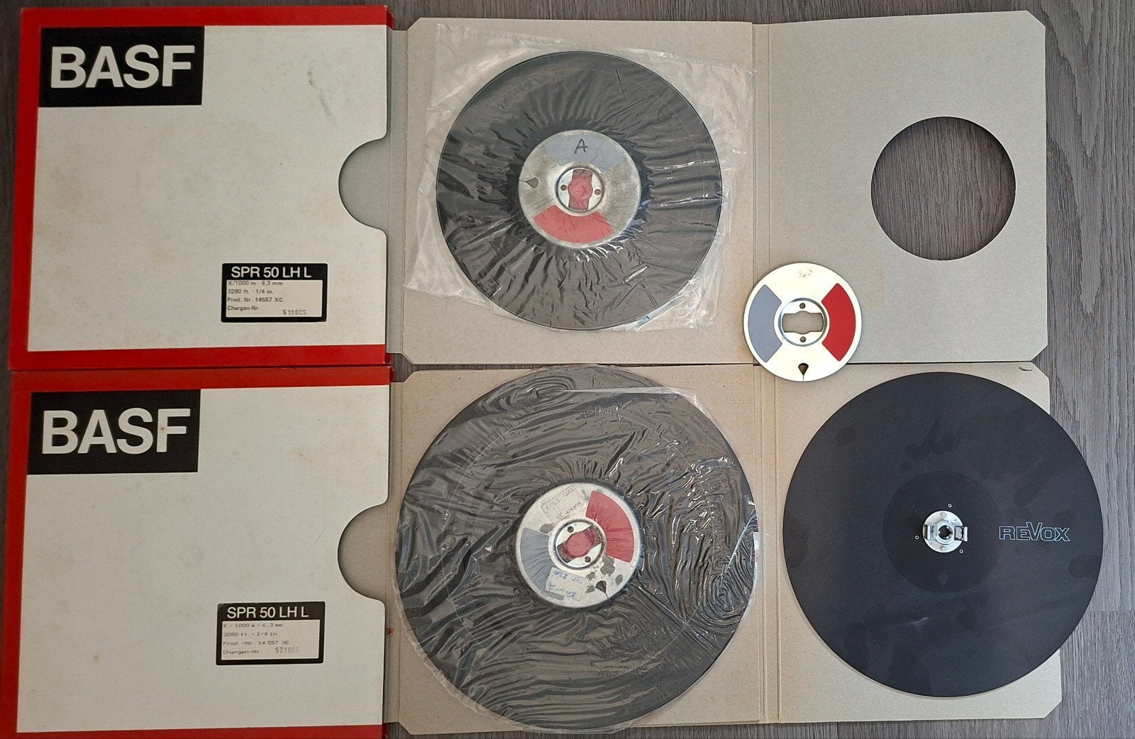 Revox NAB adapter met 2 BASF pancakes, Audio, Tv en Foto, Bandrecorders, Ophalen of Verzenden, Onderdeel