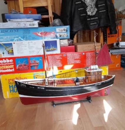 Prachtige hout gebouwde Rc Kotter Carron ., Hobby en Vrije tijd, Modelbouw | Boten en Schepen, Ophalen, Zo goed als nieuw, Groter dan 1:32