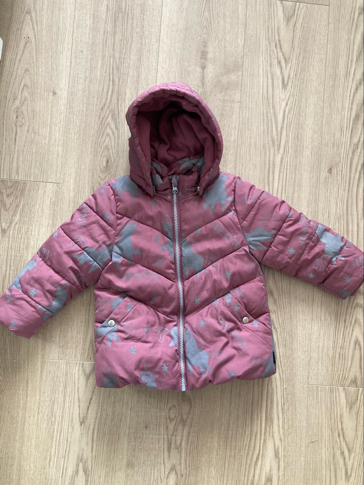 Winterjas met unicorns maat 98 - Name It, Ophalen of Verzenden, Gebruikt, Meisje, Jas