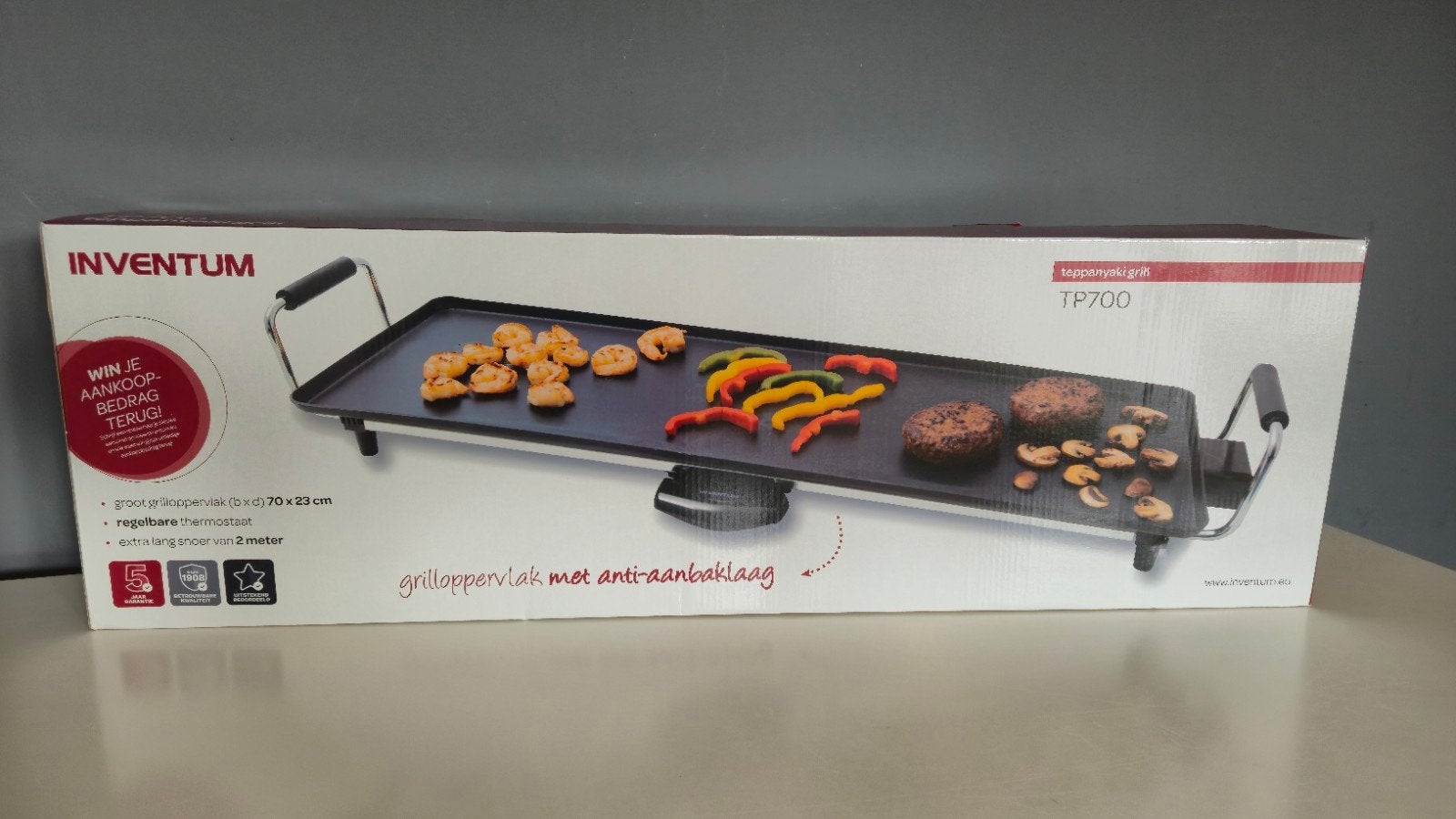 Inventum Teppanyaki Grill TP700 - Nieuw in doos, Witgoed en Apparatuur, Ophalen, Nieuw, Tafelgrill