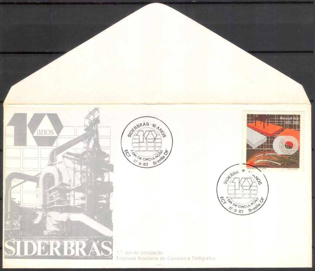 Brasil - 10 jaar SiderBras, Verzenden, Envelop