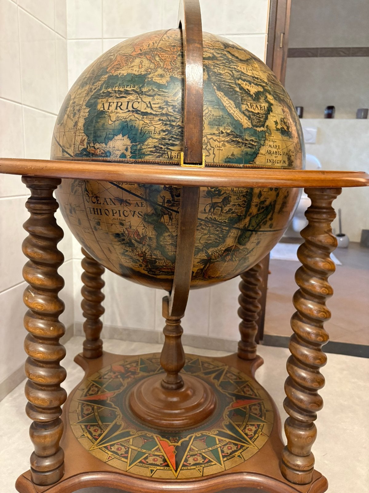 ANTIEKE bar globe drank wereldbol barglobe globebar Uniek XL, Ophalen