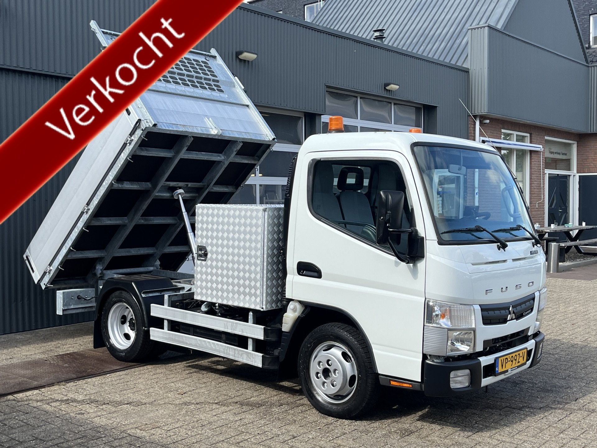 Mitsubishi Fuso Canter 3S13 Kipper Openlaadbak Pick-up Airco, Automaat, Euro 5, Zwart, 4 cilinders