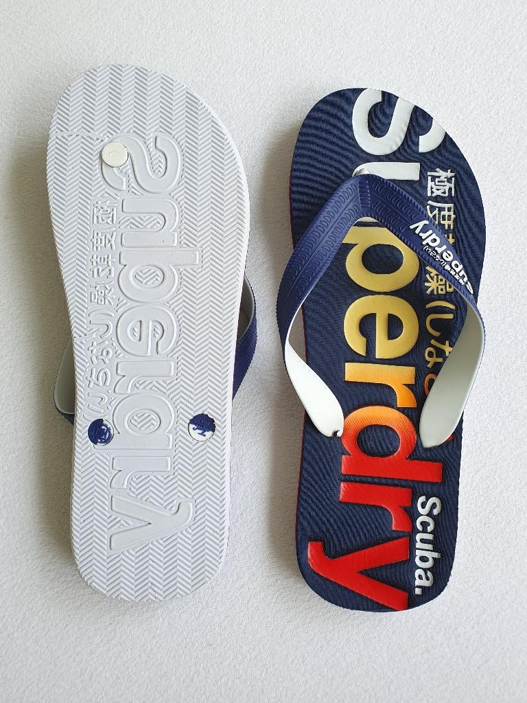 Superdry badslippers teenslippers / maat L = maat 45 / NIEUW, Ophalen of Verzenden, Overige maten, Overige kleuren, Superdry