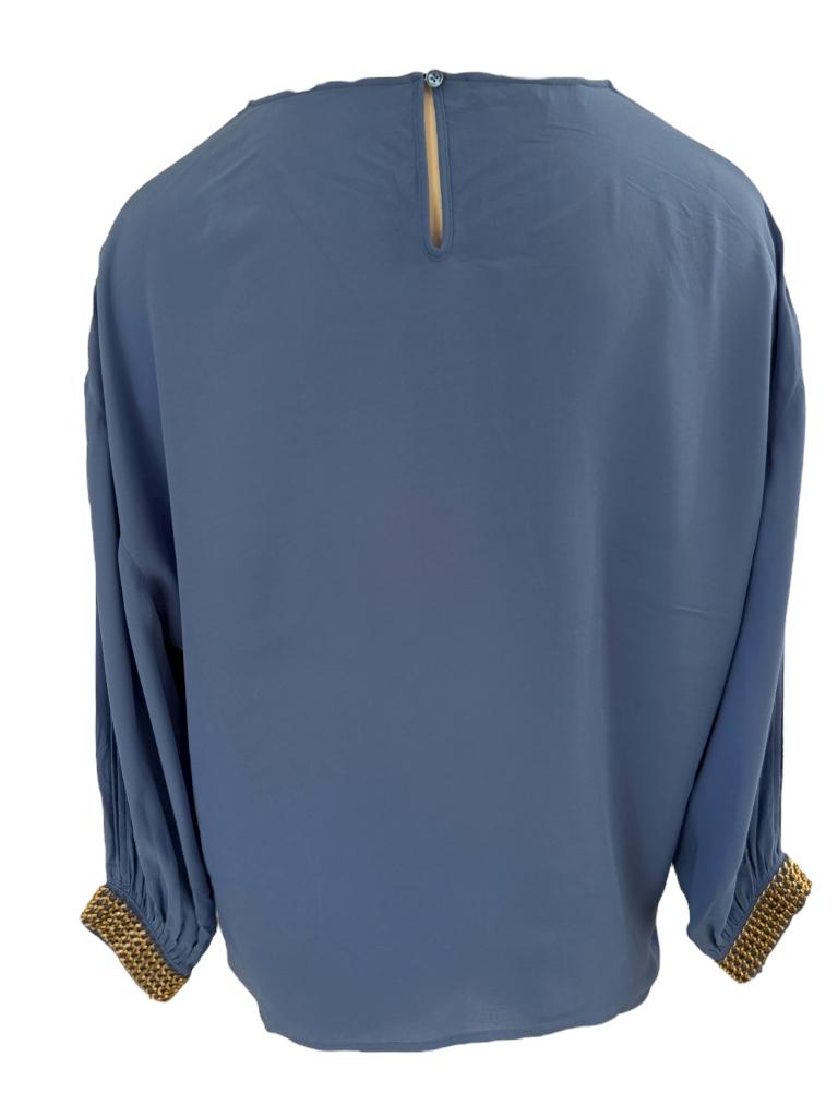 Elisabetti Franchi shirt lange mouw L, Zwart, Ophalen of Verzenden, Zo goed als nieuw, Lange mouw