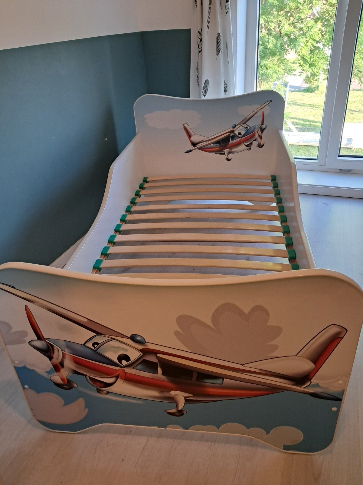 Leuke peuterbed van planes., Ophalen, 140 tot 160 cm, 70 tot 85 cm, Lattenbodem