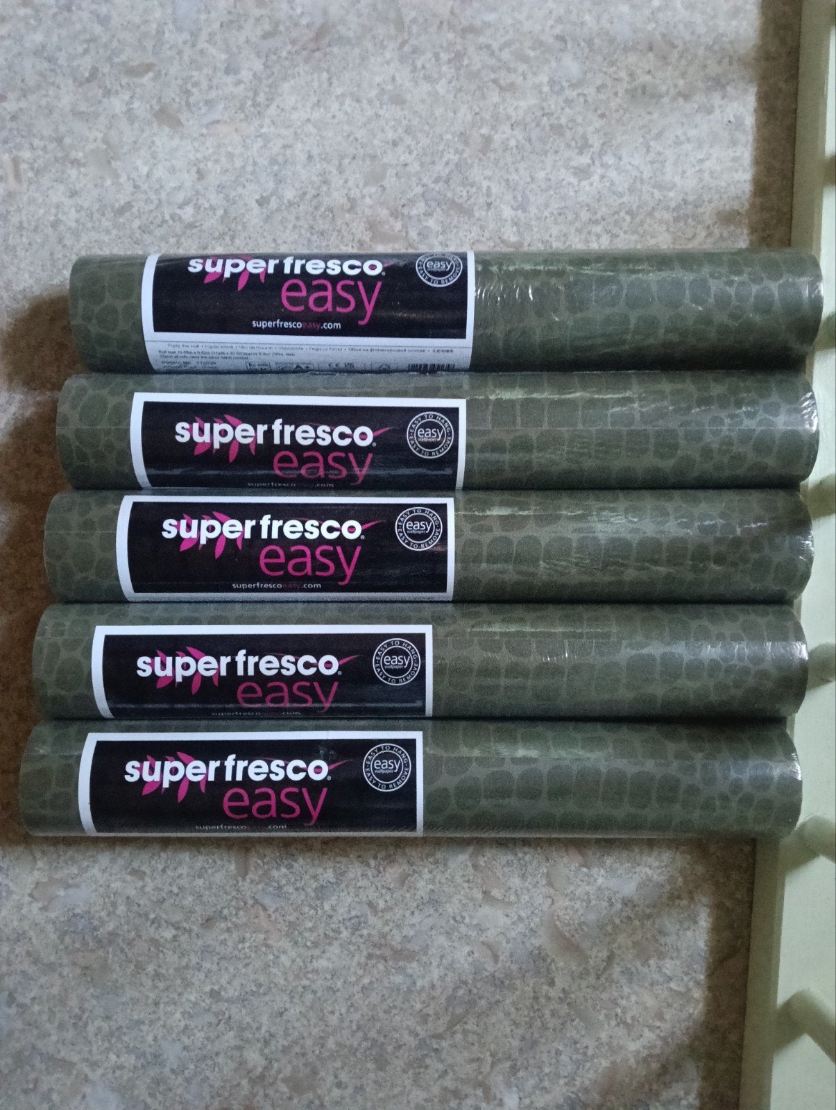 Super Fresco Easy Behang - Groen met Patroon, Overige merken, Structuur, Ophalen of Verzenden, Vliesbehang