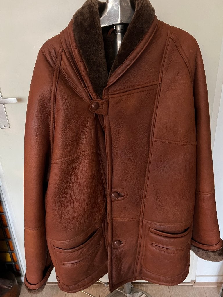 2 LAMMY COATS : 1 leer en 1 suède, Ophalen of Verzenden, Gedragen, Maat 56/58 (XL), Bruin