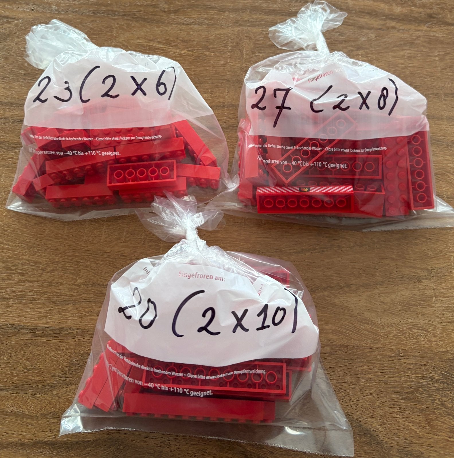 Rode LEGO blokjes 2x6/2x8/2x10 (84 st.), Ophalen of Verzenden, Gebruikt, Losse stenen, Lego