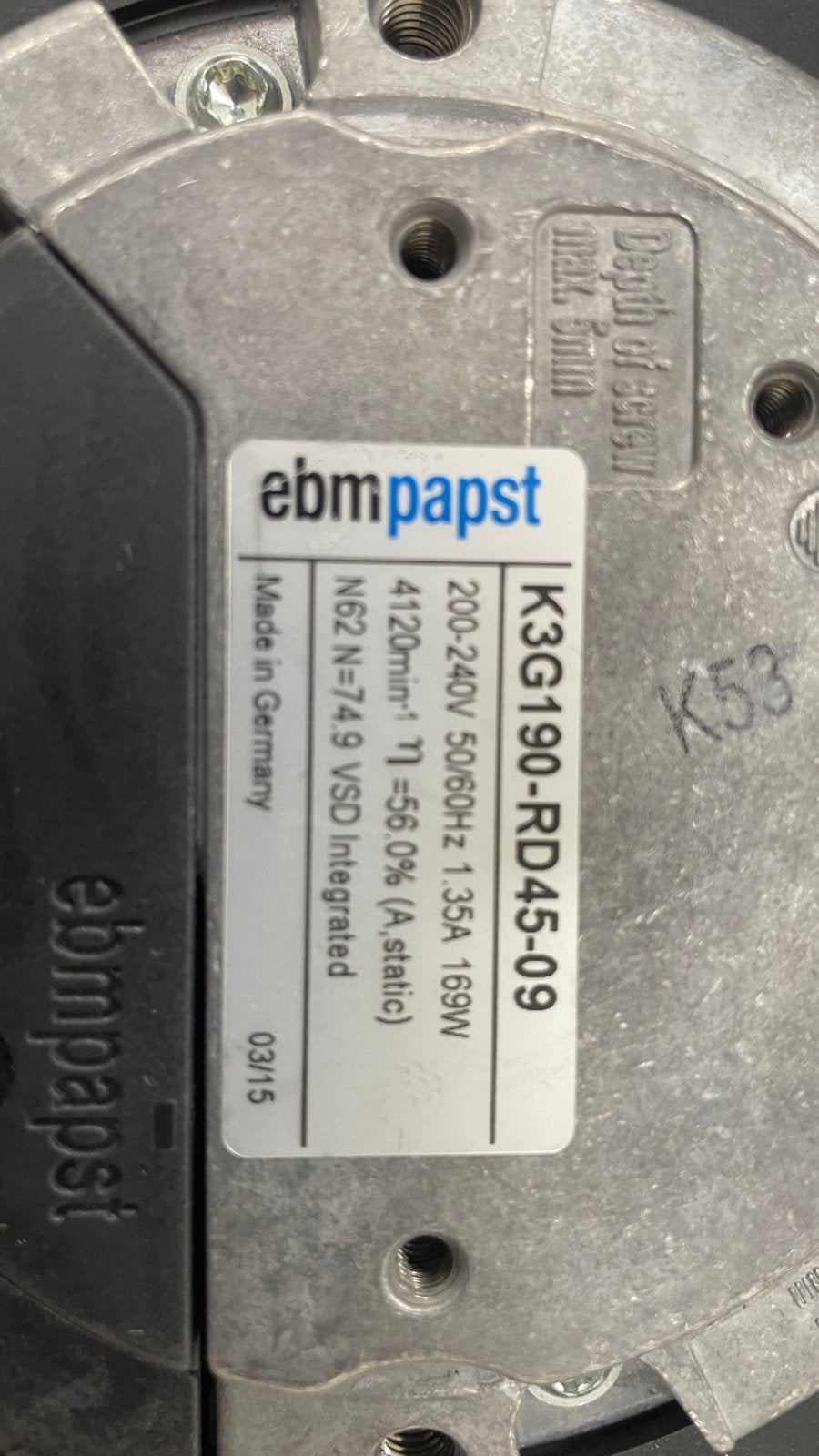 EBM-PAPST K3G190-RD45-09 Ventilator - Nieuwstaat, Ophalen, Nieuw, Overige