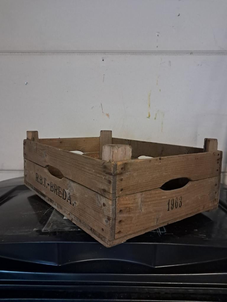 Oude veilingkrat/ kist, 1963., Ophalen, Minder dan 50 cm, Gebruikt, 50 tot 100 cm