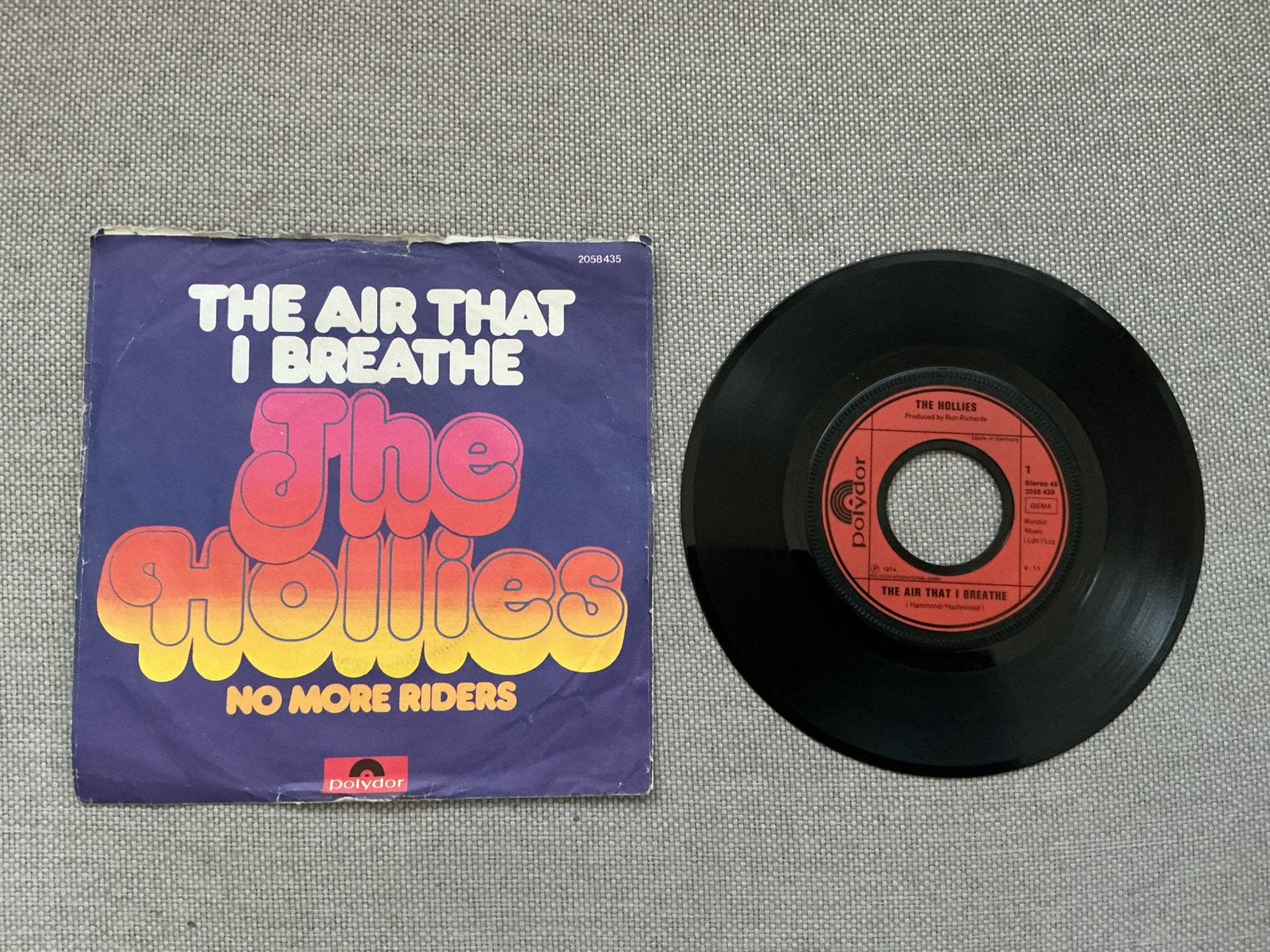 The Hollies single vinyl. The air that i breathe., Ophalen of Verzenden, Gebruikt, Pop