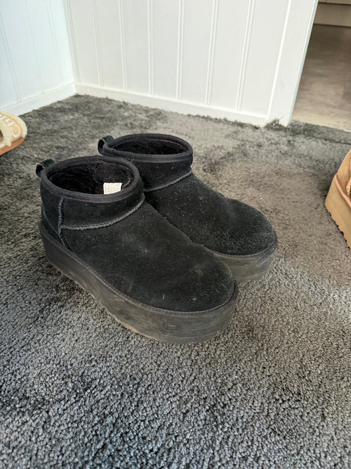 Zwarte UGG laarzen maat 39, Ophalen, Gedragen, Zwart, Lage of Enkellaarzen